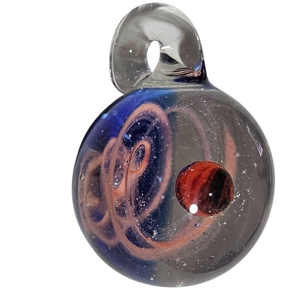 Galaxy Themed Glass Pendant Cosmic Swirl Design Statement DIY Jewelry Art Deco - Picture 2 of 4